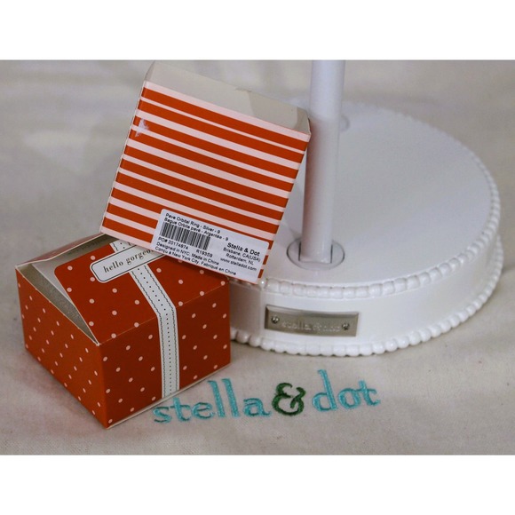 NIB Stella & Dot Pave Orbital Ring Silver 9 - Picture 5 of 6